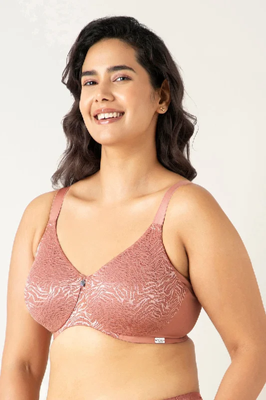 Mystic Elegance Non-padded Wired Minimizer Bra - Ash Rose
