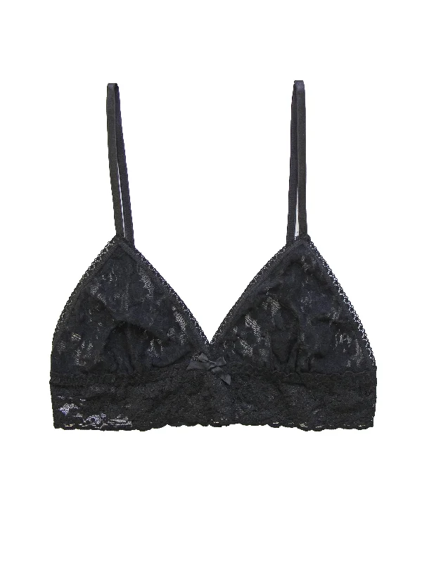 Signature Lace Triangle Bralette Black
