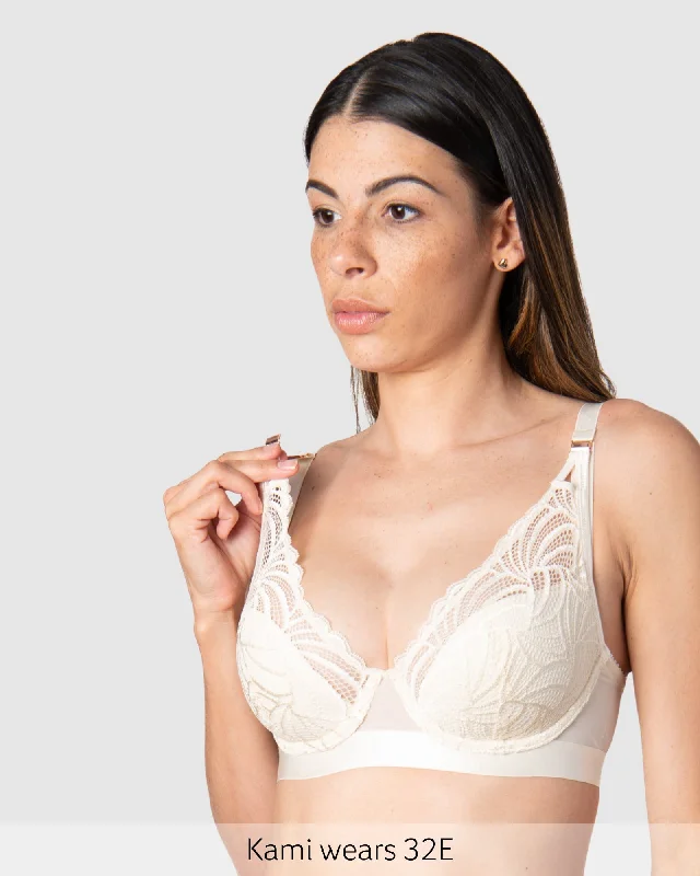 WARRIOR PLUNGE IVORY CONTOUR NURSING BRA - FLEXI UNDERWIRE