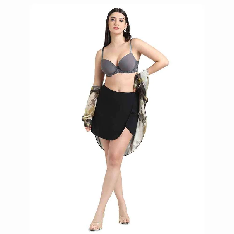 Balcony & Beyond Padded Wired Half Cup Everyday Wear Smooth Finish Fashion Bra - Grey