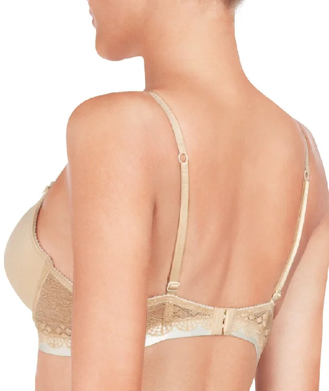 Me. by Bendon Geometric Lace Full Coverage Contour Bra - Toasted Almond/Pristine