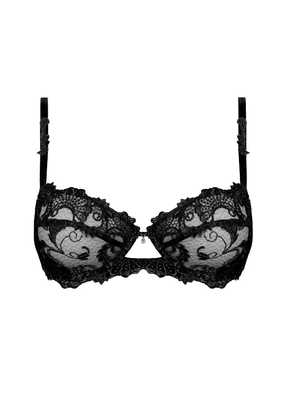 Dressing Floral Demi Cup Bra In Black - Lise Charmel Dressing Floral Demi Cup Bra In Black - Lise Charmel