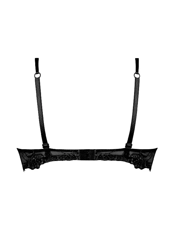 Dressing Floral Demi Cup Bra In Black - Lise Charmel Dressing Floral Demi Cup Bra In Black - Lise Charmel