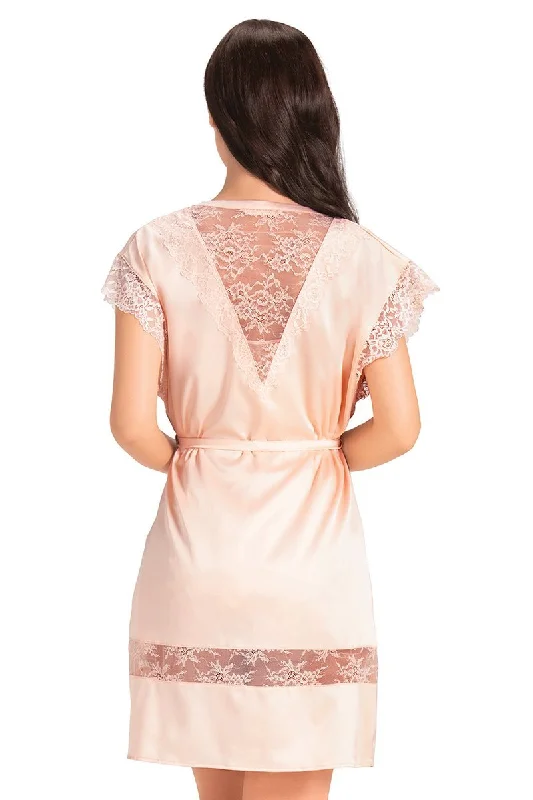Eternal Bliss Satin Robe - Pink Pearl