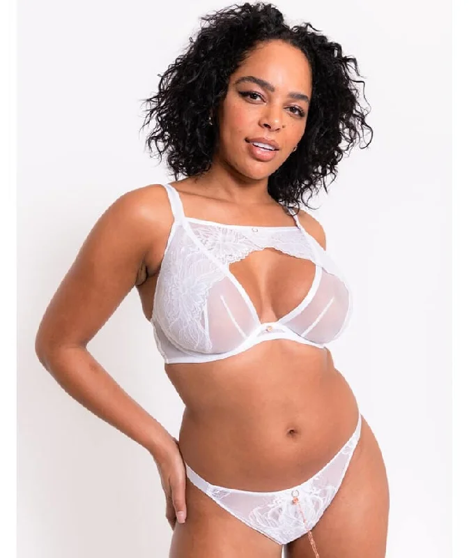 Scantilly Unveiled Deep Plunge Bra - White