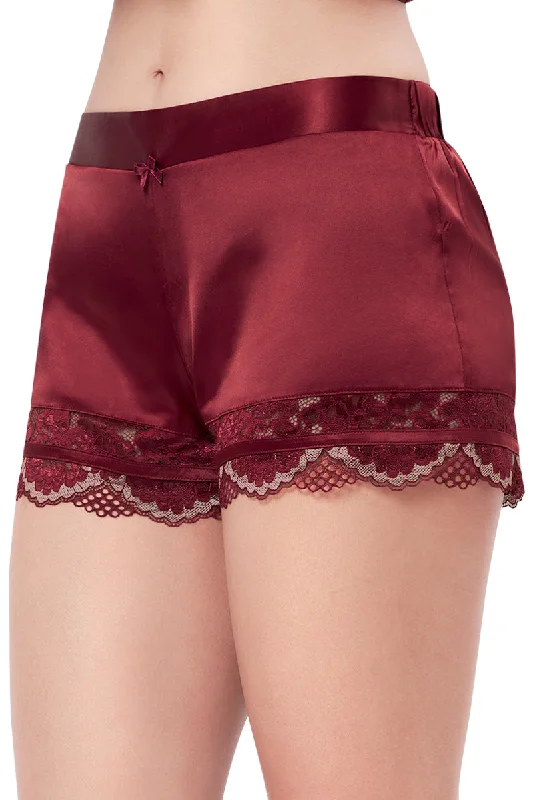 Eternal Bliss Solid Mid Rise Lounge Short - Red Berry Eternal Bliss Solid Mid Rise Lounge Short - Red Berry