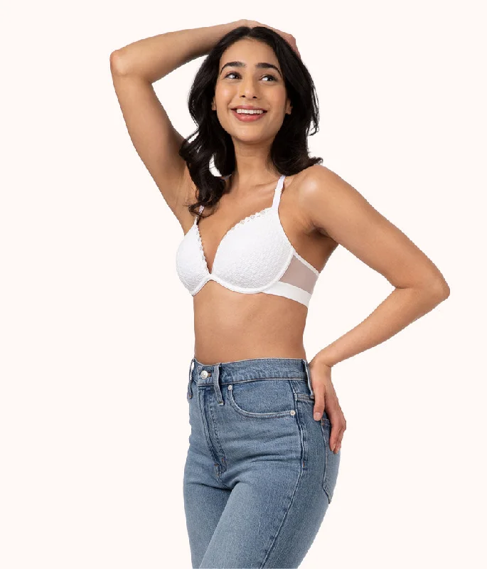 The Crochet Lace Deep V No-Wire Push-Up: Fresh White The Crochet Lace Deep V No-Wire Push-Up: Fresh White