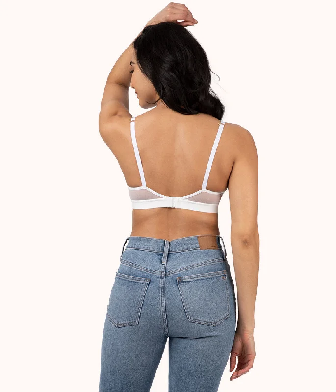 The Crochet Lace Deep V No-Wire Push-Up: Fresh White The Crochet Lace Deep V No-Wire Push-Up: Fresh White