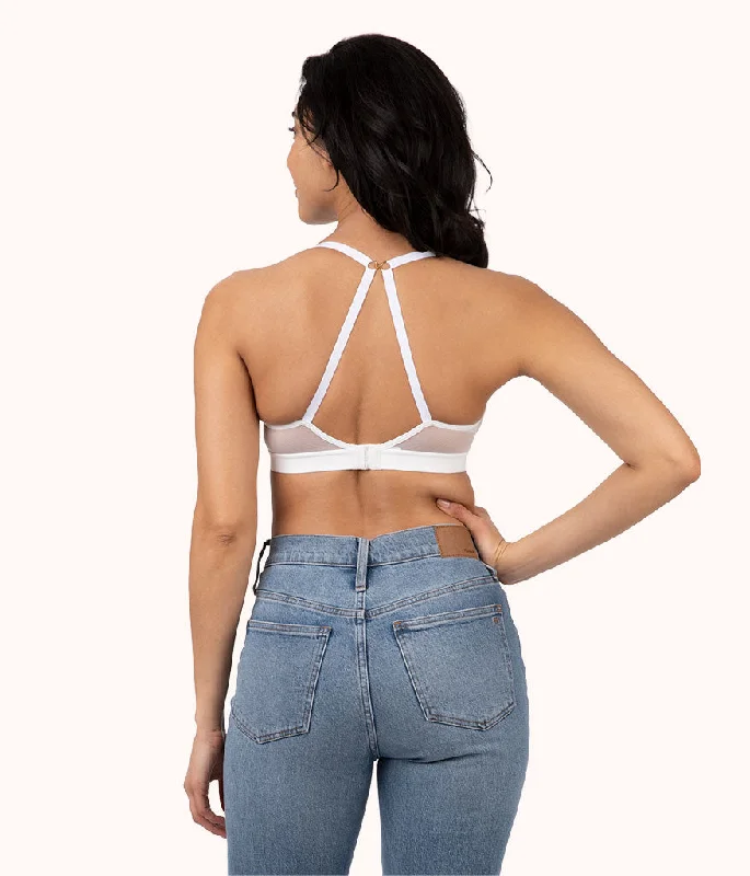The Crochet Lace Deep V No-Wire Push-Up: Fresh White The Crochet Lace Deep V No-Wire Push-Up: Fresh White