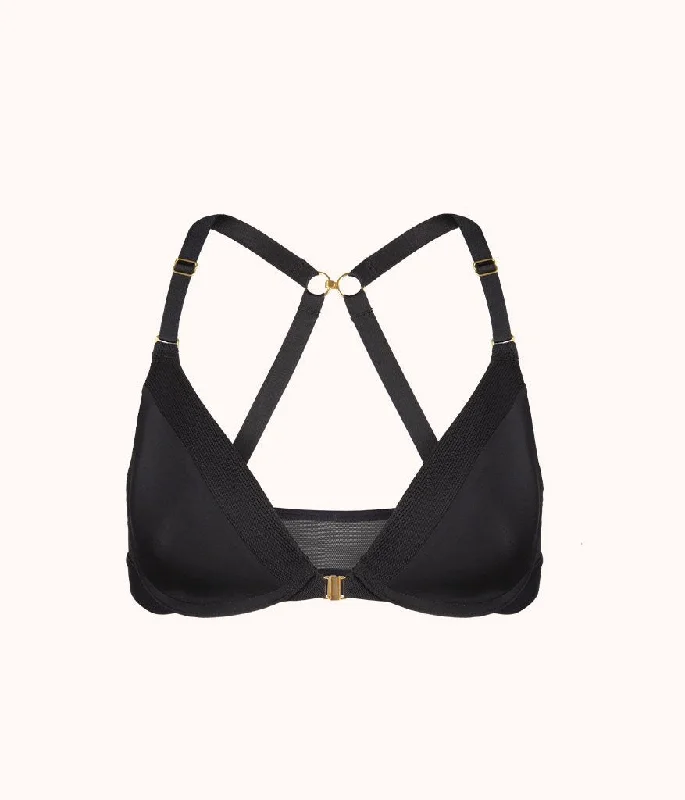 The Front Close No-Wire Bra: Jet Black The Front Close No-Wire Bra: Jet Black