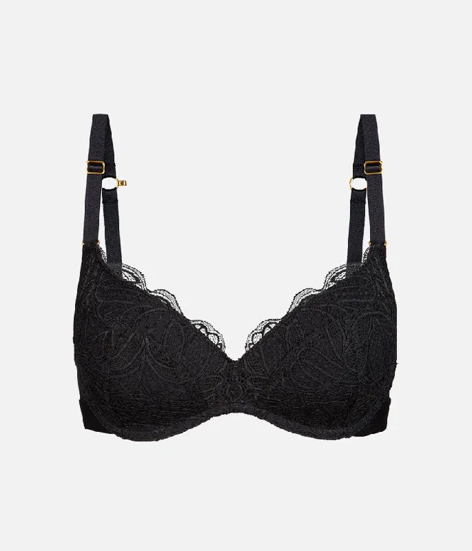 The Lace No-Wire Push-Up: Jet Black The Lace No-Wire Push-Up: Jet Black
