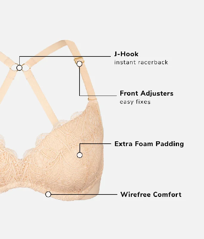 The Lace No-Wire Push-Up: Toasted Almond The Lace No-Wire Push-Up: Toasted Almond
