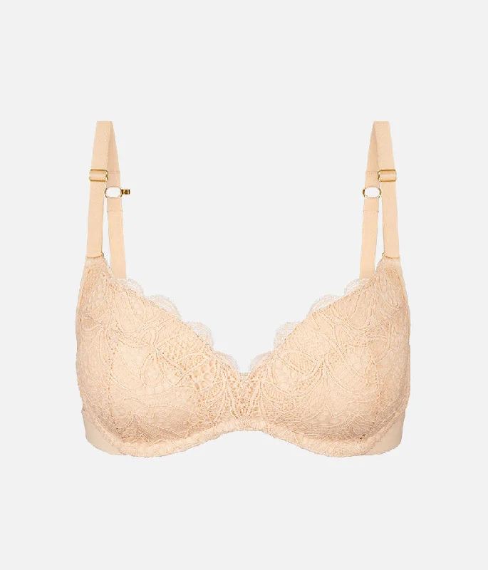 The Lace No-Wire Push-Up: Toasted Almond The Lace No-Wire Push-Up: Toasted Almond