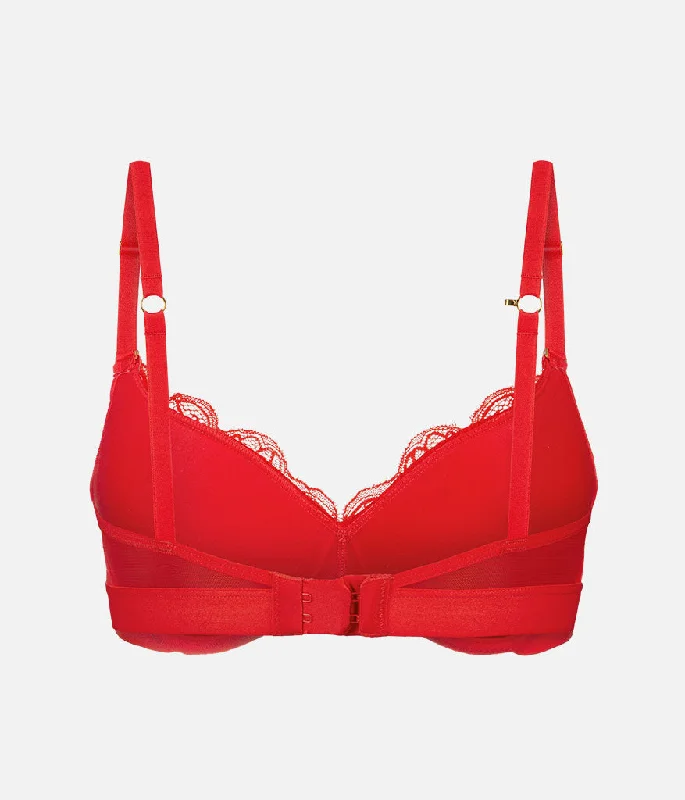 The Lace No-Wire Push-Up: Tomato Red The Lace No-Wire Push-Up: Tomato Red