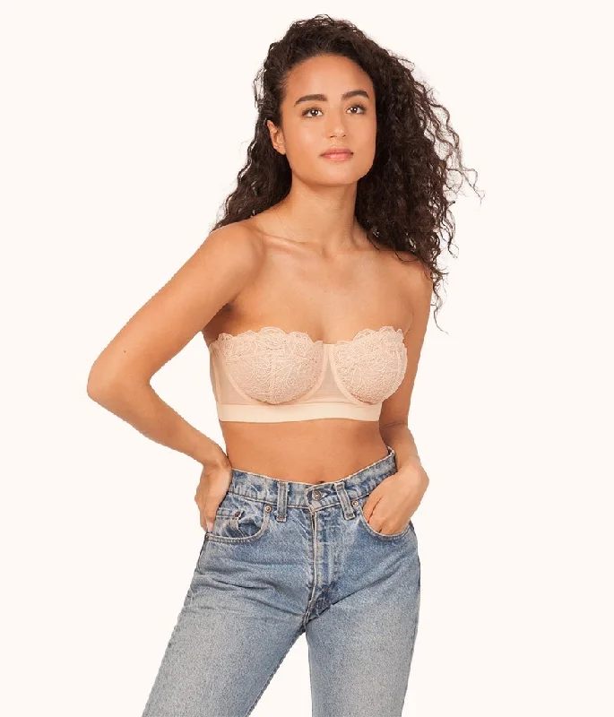 The Lace Strapless Bra Trio: Smoke/Jet Black/Toasted Almond The Lace Strapless Bra Trio: Smoke/Jet Black/Toasted Almond