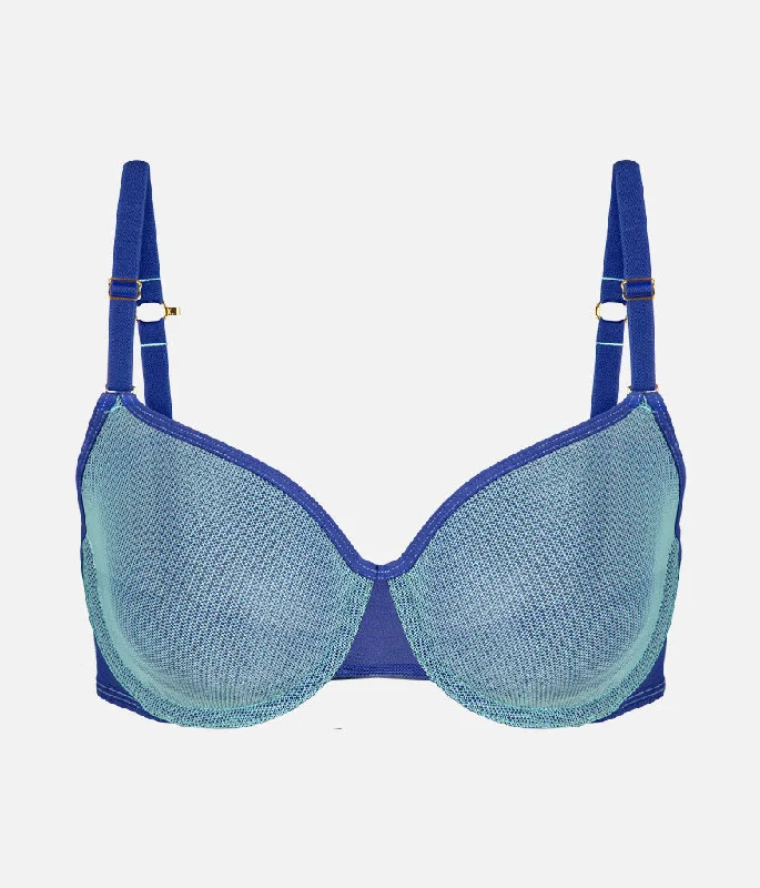 The Mesh Unlined Bra: Cobalt Blue/Aqua The Mesh Unlined Bra: Cobalt Blue/Aqua