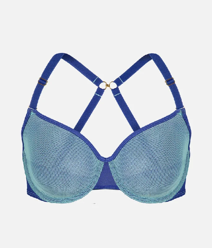 The Mesh Unlined Bra: Cobalt Blue/Aqua The Mesh Unlined Bra: Cobalt Blue/Aqua