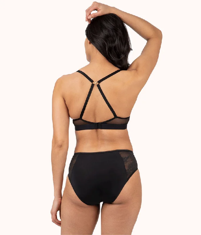 The Smooth Lace No-Wire Push-Up Bra: Jet Black/Soft Pink The Smooth Lace No-Wire Push-Up Bra: Jet Black/Soft Pink