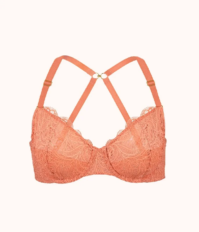 The Unlined Lace Bra: Terracotta
