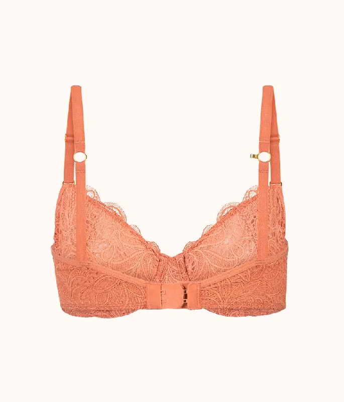 The Unlined Lace Bra: Terracotta