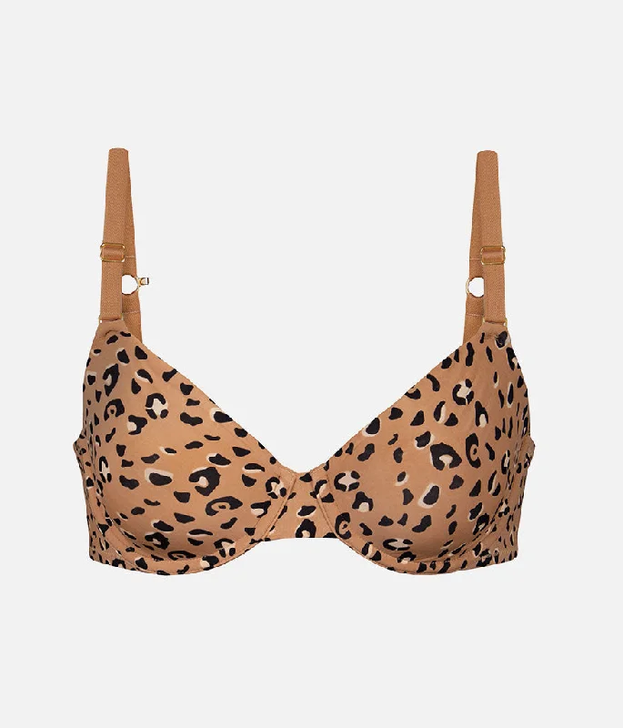 Unlined Bra: Latte Leopard Unlined Bra: Latte Leopard