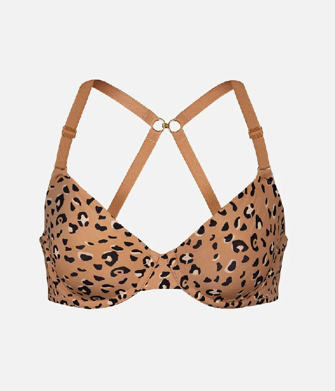 Unlined Bra: Latte Leopard Unlined Bra: Latte Leopard