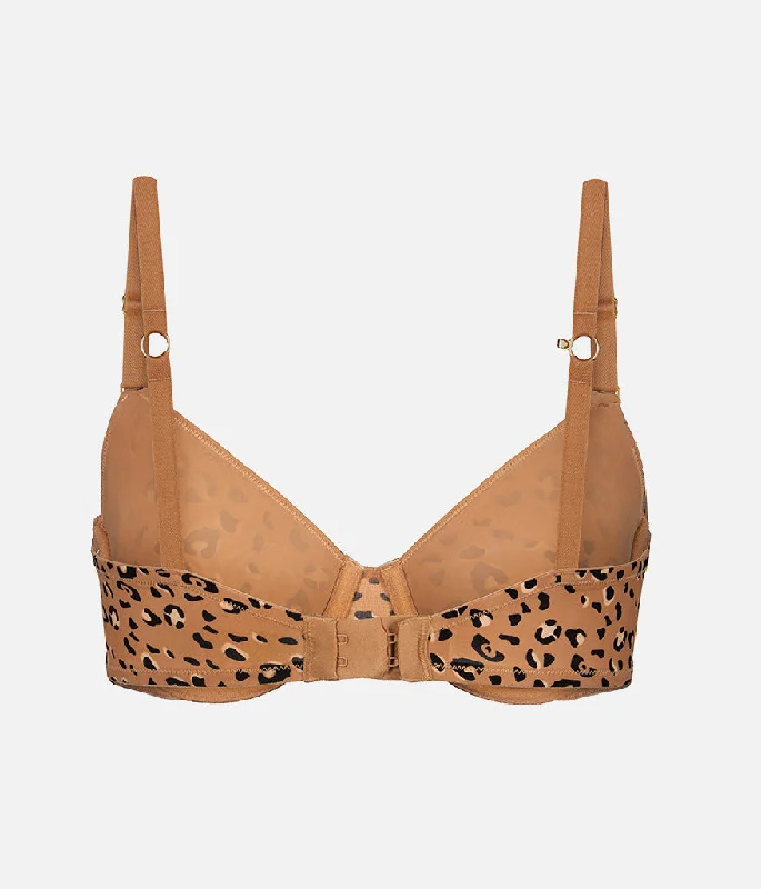 Unlined Bra: Latte Leopard Unlined Bra: Latte Leopard